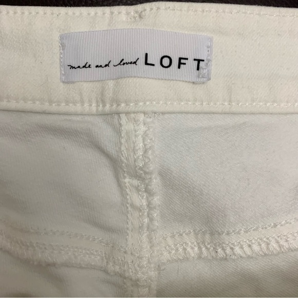 Loft Women’s White Mid Rise‎ Skinny Jeans with Button Ankle Cuffs ~Size 27 - Picture 4 of 5